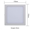 HLW LED LED Downlight 6 Pack - Surface Mounted Square 12W - Bright/Cool White 6000K - Matte White Aluminum - 170mm