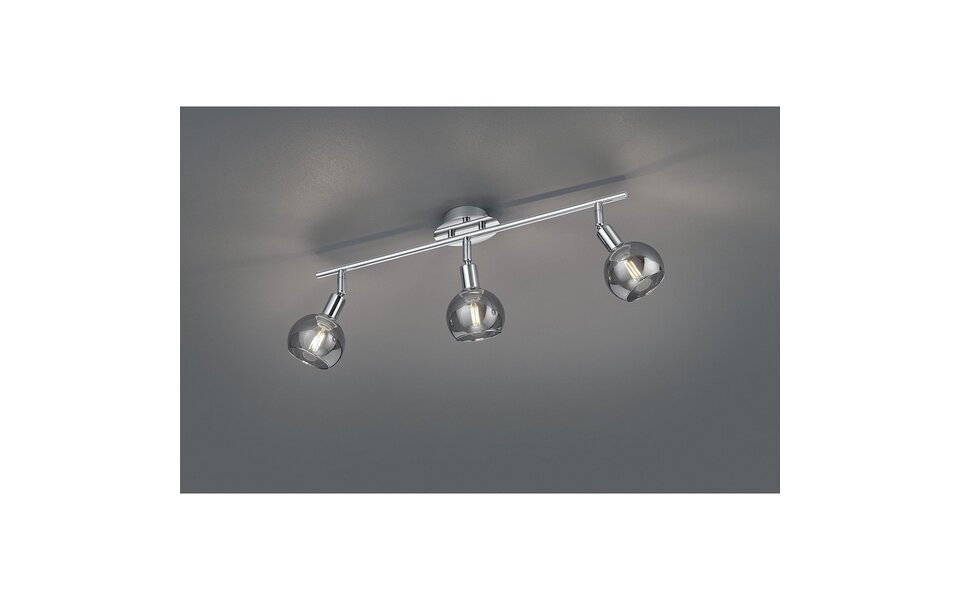 HLW LED LED Ceiling Spotlight - Trion Brista - E14 Fitting - 3 Lights - Round - Gloss Chrome - Aluminum