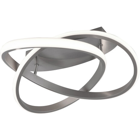 LED Plafondlamp - Plafondverlichting - Trion Corcy - 18W - Warm Wit 3000K - Dimbaar - Rond - Mat Nikkel - Aluminium LED Plafondlamp - Plafondverlichting - Trion Corcy - 18W - Warm Wit 3000K - Dimbaar - Rond - Mat Nikkel - Aluminium