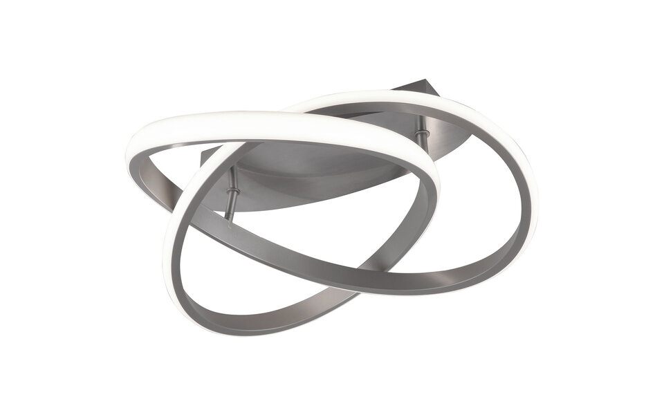 HLW LED LED Ceiling Light - Ceiling Lighting - Trion Corcy - 18W - Warm White 3000K - Dimmable - Round - Matte Nickel - Aluminum