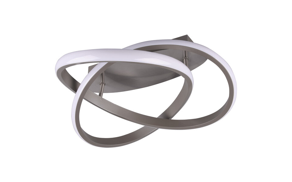 HLW LED LED Plafondlamp - Plafondverlichting - Trion Corcy - 18W - Warm Wit 3000K - Dimbaar - Rond - Mat Nikkel - Aluminium