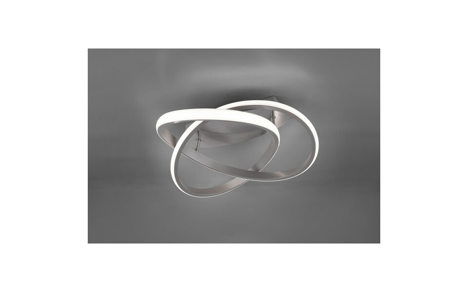 HLW LED LED Ceiling Light - Ceiling Lighting - Trion Corcy - 18W - Warm White 3000K - Dimmable - Round - Matte Nickel - Aluminum