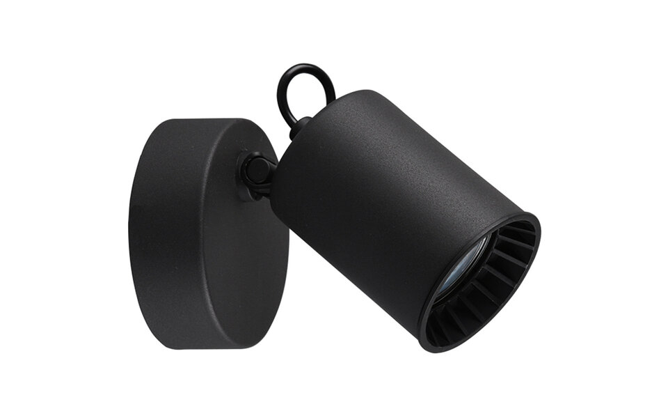 HLW LED LED wall spotlight - Trion Pirlo - GU10 fitting - 1 light - Round - Matte black - Aluminum HLW LED LED wall spotlight - Trion Pirlo - GU10 fitting - 1 light - Round - Matte black - Aluminum