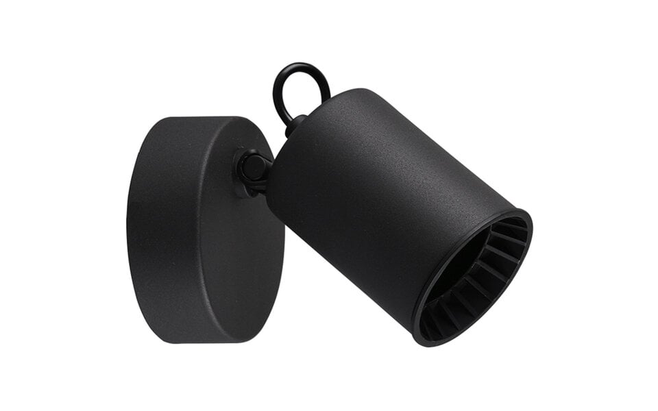 HLW LED LED Wandspot - Trion Pirlo - GU10 Fitting - 1-lichts - Rond - Mat Zwart - Aluminium