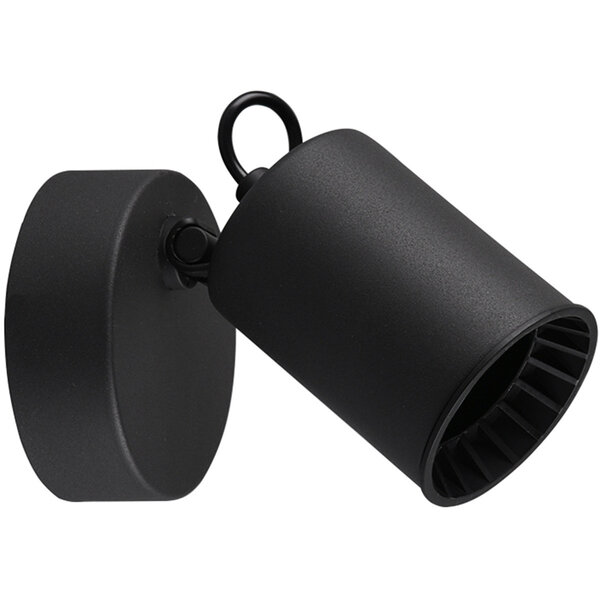 HLW LED LED Wandspot - Trion Pirlo - GU10 Fitting - 1-lichts - Rond - Mat Zwart - Aluminium HLW LED LED Wandspot - Trion Pirlo - GU10 Fitting - 1-lichts - Rond - Mat Zwart - Aluminium