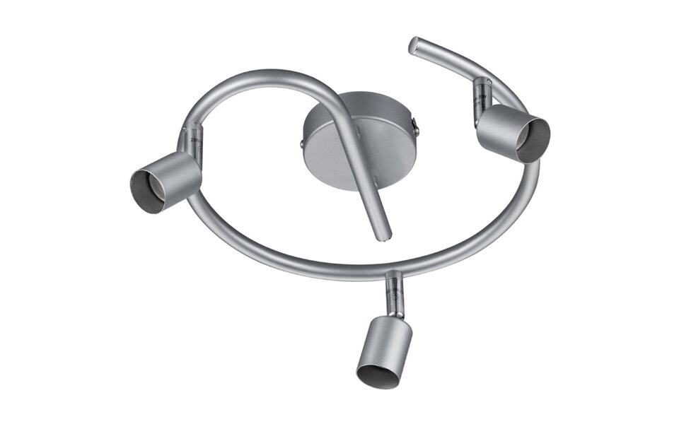 HLW LED LED Plafondspot - Trion Pamo - GU10 Fitting - 3-lichts - Rond - Mat Titaan - Aluminium