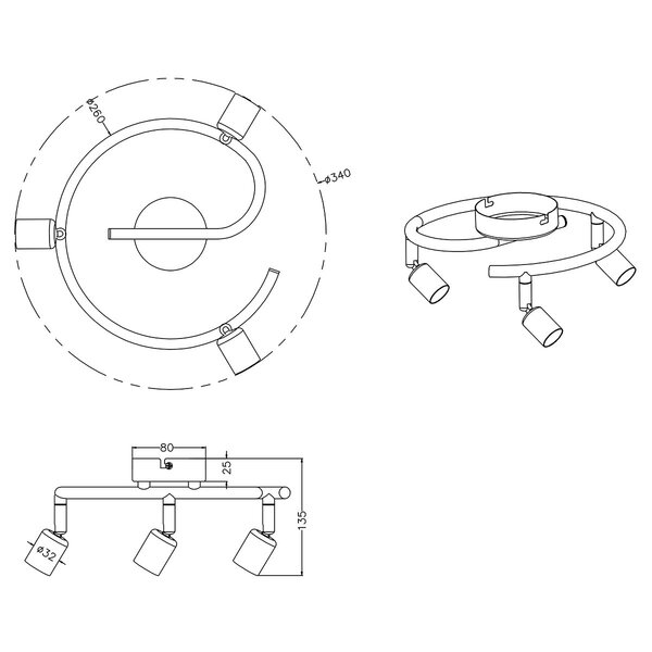 HLW LED LED Plafondspot - Trion Pamo - GU10 Fitting - 3-lichts - Rond - Mat Titaan - Aluminium HLW LED LED Plafondspot - Trion Pamo - GU10 Fitting - 3-lichts - Rond - Mat Titaan - Aluminium