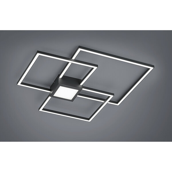 HLW LED LED Plafondlamp - Trion Hydro - 38W - Warm Wit 3000K - Dimbaar - Vierkant - Mat Antraciet - Aluminium HLW LED LED Plafondlamp - Trion Hydro - 38W - Warm Wit 3000K - Dimbaar - Vierkant - Mat Antraciet - Aluminium