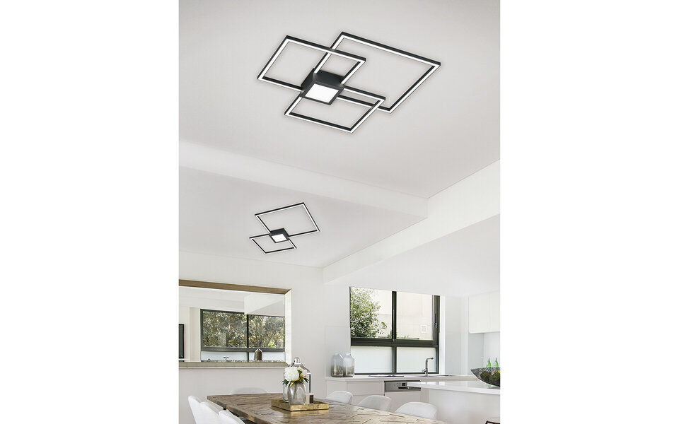 HLW LED LED Ceiling Light - Trion Hydro - 38W - Warm White 3000K - Dimmable - Square - Matte Anthracite - Aluminum