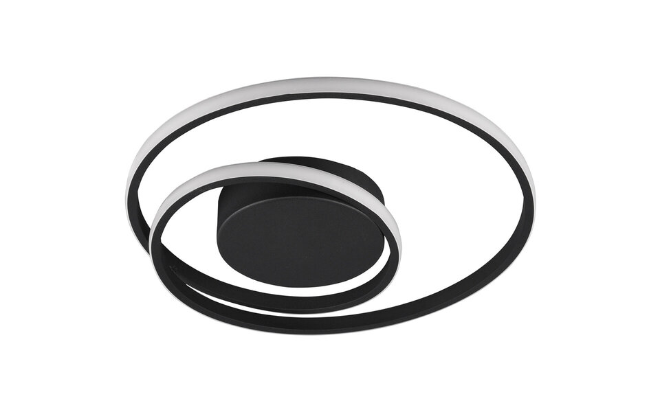 HLW LED LED Ceiling Light - Trion Zobun - 22W - Warm White 3000K - Dimmable - Round - Matte Black - Aluminum