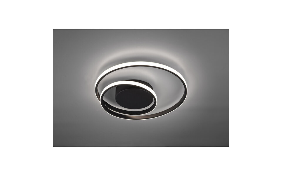 HLW LED LED Plafondlamp - Trion Zobun - 22W - Warm Wit 3000K - Dimbaar - Rond - Mat Zwart - Aluminium HLW LED LED Plafondlamp - Trion Zobun - 22W - Warm Wit 3000K - Dimbaar - Rond - Mat Zwart - Aluminium