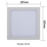 HLW LED LED Downlight Pro - Aigi - Surface Mounted Square 18W - Natural White 4000K - Matte White - 227mm