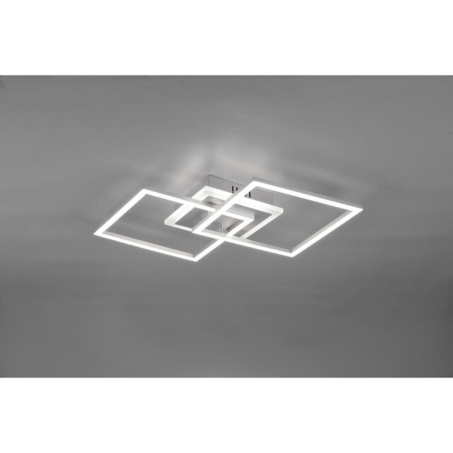 HLW LED LED Plafondlamp - Plafondverlichting - Trion Venda - 25W - Warm Wit 3000K - Dimbaar - Vierkant - Mat Titaan - Aluminium