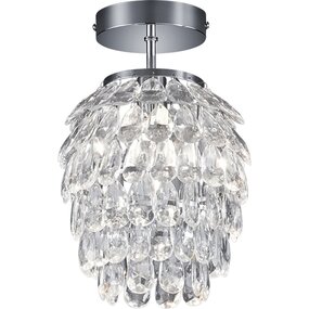 LED plafondlamp Trion Pret E14 glans chroom mat zwart Ø200 LED plafondlamp Trion Pret E14 glans chroom mat zwart Ø200