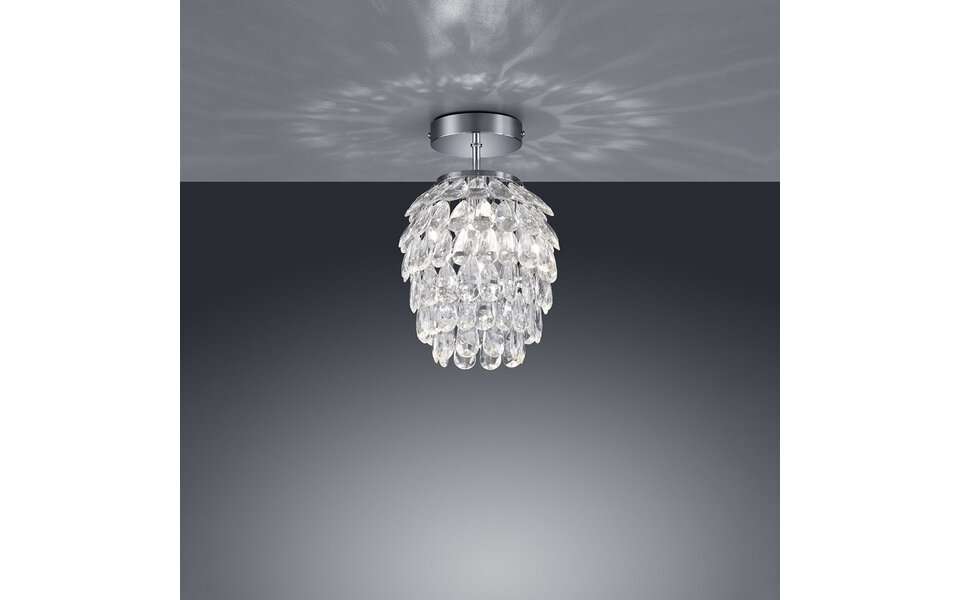 HLW LED LED Plafondlamp - Plafondverlichting - Trion Pret - E14 Fitting - Rond - Glans Chroom - Aluminium