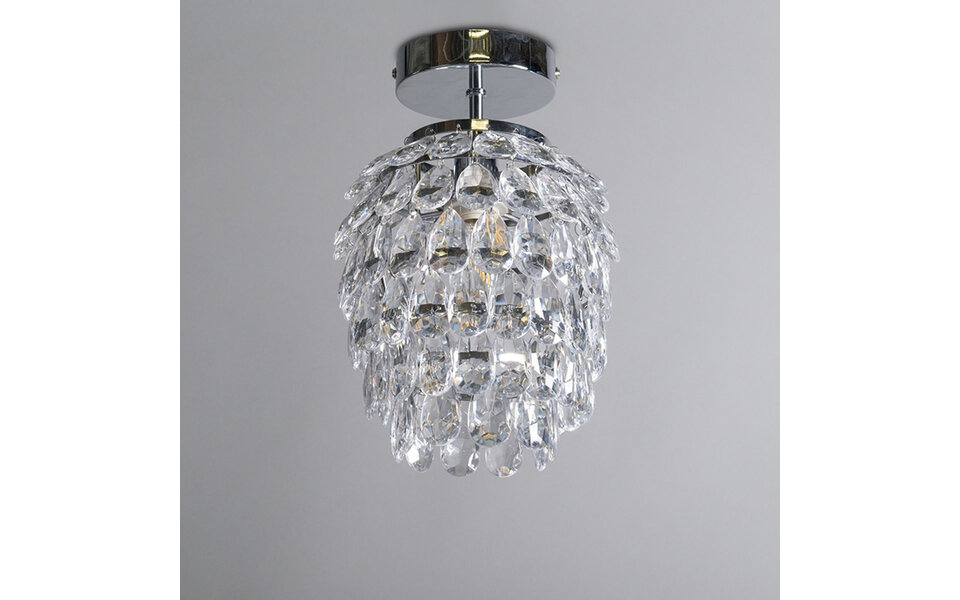 HLW LED LED Ceiling Light - Ceiling Lighting - Trion Pret - E14 Fitting - Round - Gloss Chrome - Aluminum