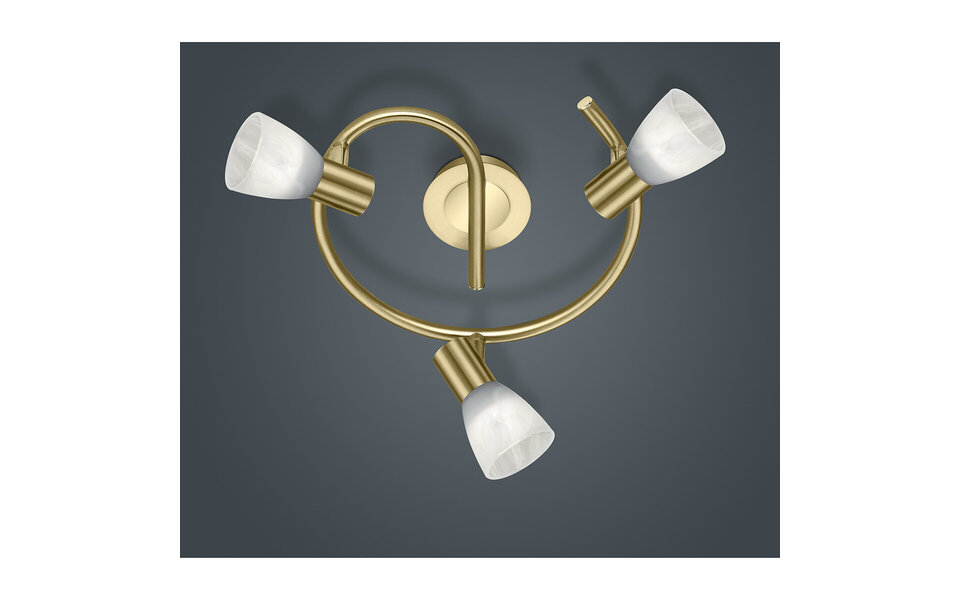 HLW LED LED Ceiling Spotlight - Trion Levino - E14 Fitting - Warm White 3000K - 3-light - Round - Matte Gold - Aluminum