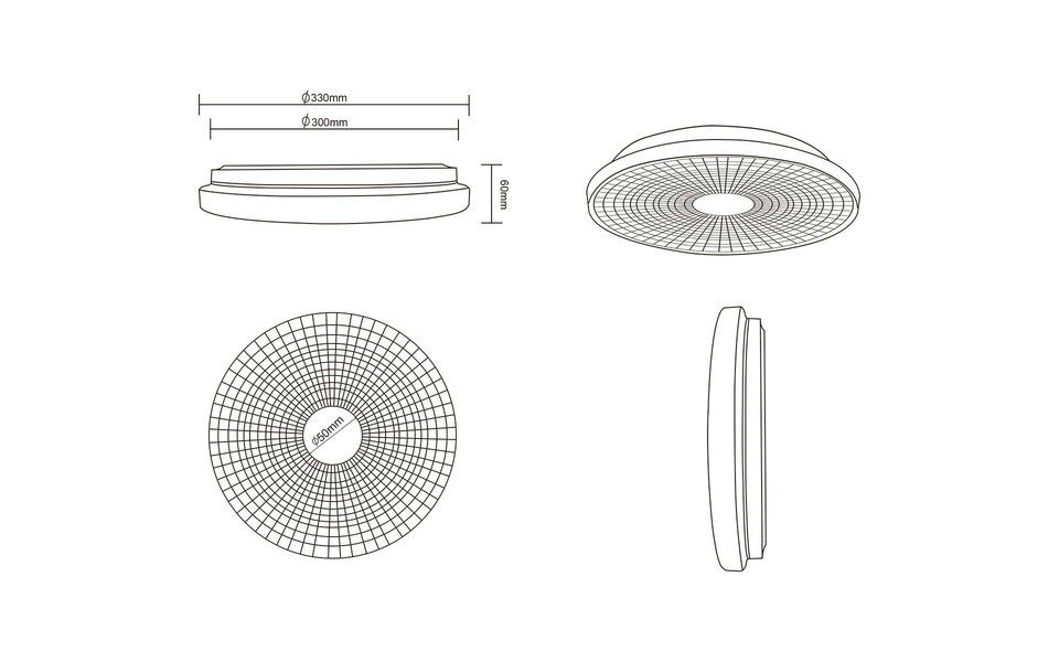 HLW LED LED Ceiling Light - Ceiling Lighting - Trion Gekko - 16W - Warm White 3000K - Round - Matte White - Plastic