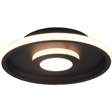 LED Plafondlamp - Badkamerlamp - Trion Asmaya - Opbouw Rond 28W - Spatwaterdicht IP44 - Dimbaar - Warm Wit 3000K - Mat Zwart - Aluminium LED Plafondlamp - Badkamerlamp - Trion Asmaya - Opbouw Rond 28W - Spatwaterdicht IP44 - Dimbaar - Warm Wit 3000K - Mat Zwart - Aluminium