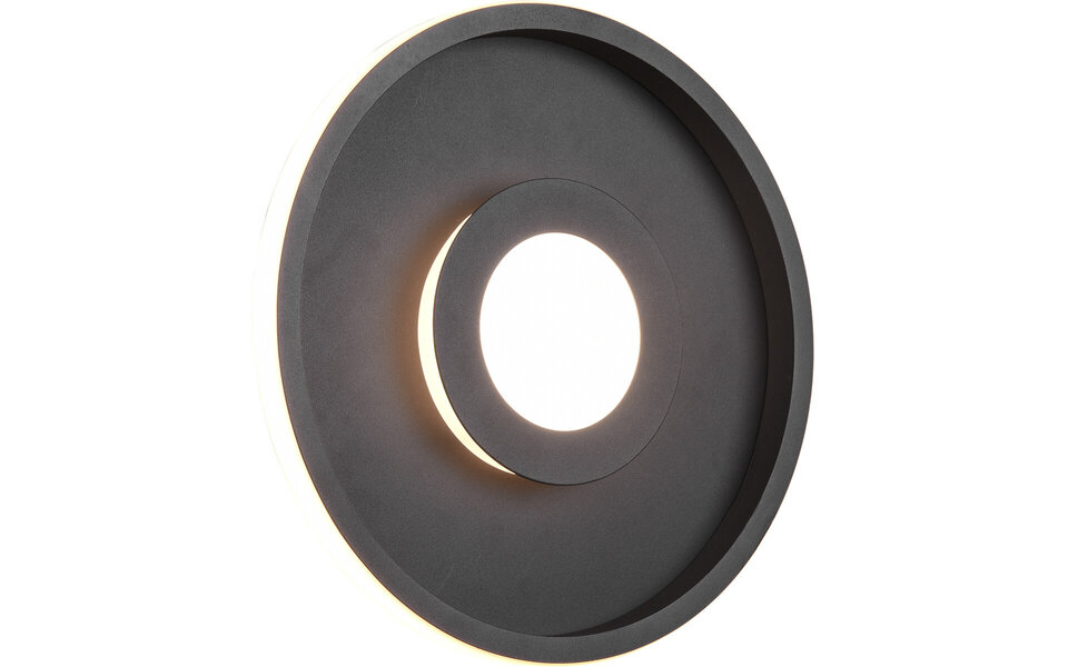 HLW LED LED Plafondlamp - Badkamerlamp - Trion Asmaya - Opbouw Rond 28W - Spatwaterdicht IP44 - Dimbaar - Warm Wit 3000K - Mat Zwart - Aluminium