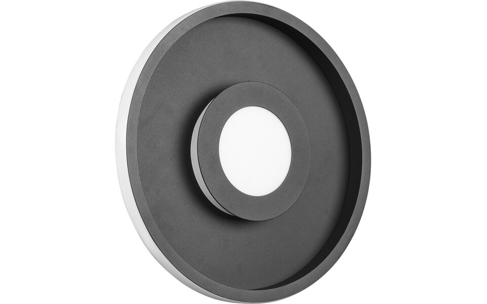 HLW LED LED Ceiling Light - Bathroom Light - Trion Asmaya - Surface Mounted Round 28W - Splashproof IP44 - Dimmable - Warm White 3000K - Matte Black - Aluminum HLW LED LED Ceiling Light - Bathroom Light - Trion Asmaya - Surface Mounted Round 28W - Splashproof IP44 - Dimmable - Warm White 3000K - Matte Black - Aluminum