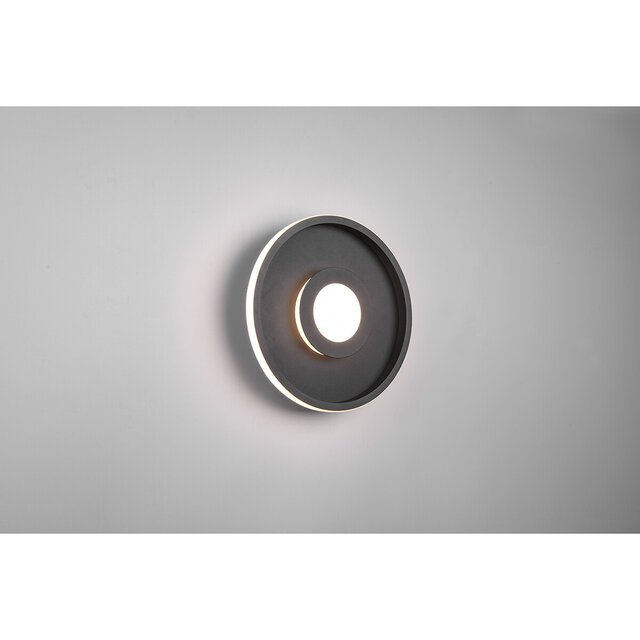 HLW LED LED Ceiling Light - Bathroom Light - Trion Asmaya - Surface Mounted Round 28W - Splashproof IP44 - Dimmable - Warm White 3000K - Matte Black - Aluminum HLW LED LED Ceiling Light - Bathroom Light - Trion Asmaya - Surface Mounted Round 28W - Splashproof IP44 - Dimmable - Warm White 3000K - Matte Black - Aluminum