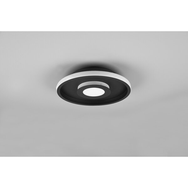 HLW LED LED Plafondlamp - Badkamerlamp - Trion Asmaya - Opbouw Rond 28W - Spatwaterdicht IP44 - Dimbaar - Warm Wit 3000K - Mat Zwart - Aluminium HLW LED LED Plafondlamp - Badkamerlamp - Trion Asmaya - Opbouw Rond 28W - Spatwaterdicht IP44 - Dimbaar - Warm Wit 3000K - Mat Zwart - Aluminium