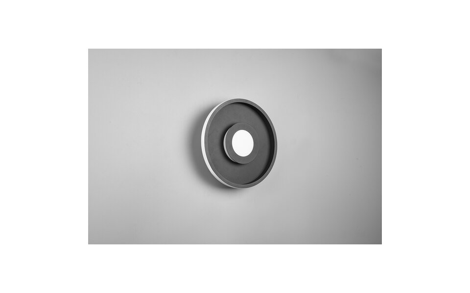 HLW LED LED Ceiling Light - Bathroom Light - Trion Asmaya - Surface Mounted Round 28W - Splashproof IP44 - Dimmable - Warm White 3000K - Matte Black - Aluminum HLW LED LED Ceiling Light - Bathroom Light - Trion Asmaya - Surface Mounted Round 28W - Splashproof IP44 - Dimmable - Warm White 3000K - Matte Black - Aluminum