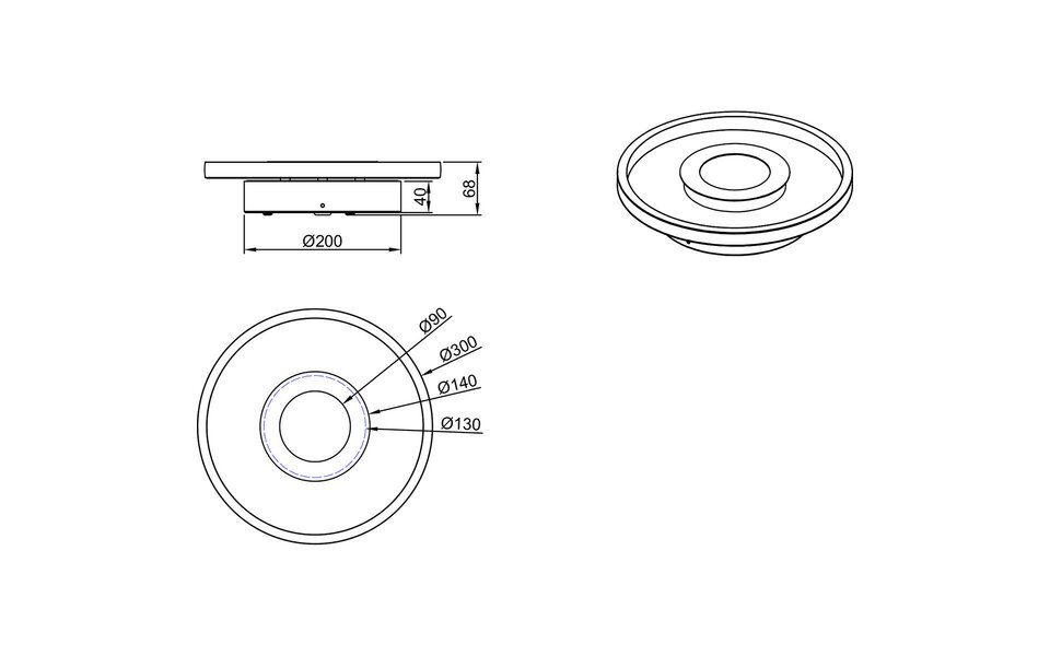HLW LED LED Ceiling Light - Bathroom Light - Trion Asmaya - Surface Mounted Round 28W - Splashproof IP44 - Dimmable - Warm White 3000K - Matte Black - Aluminum HLW LED LED Ceiling Light - Bathroom Light - Trion Asmaya - Surface Mounted Round 28W - Splashproof IP44 - Dimmable - Warm White 3000K - Matte Black - Aluminum