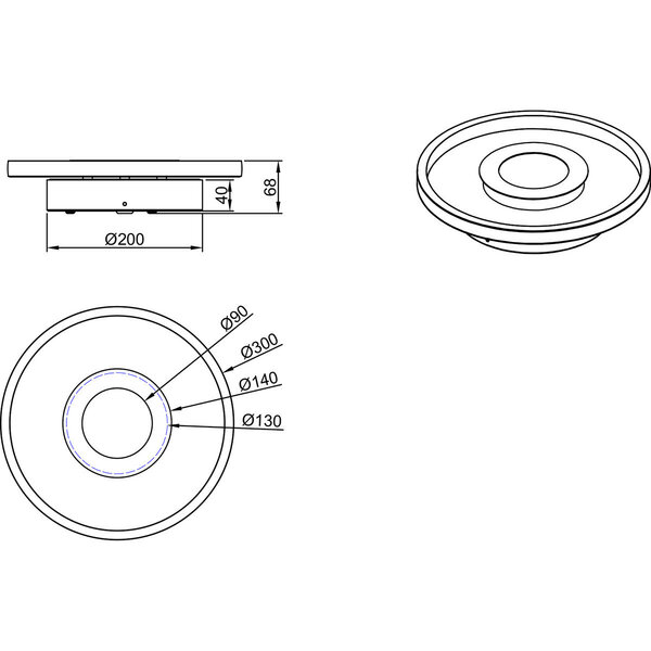 HLW LED LED Plafondlamp - Badkamerlamp - Trion Asmaya - Opbouw Rond 28W - Spatwaterdicht IP44 - Dimbaar - Warm Wit 3000K - Mat Zwart - Aluminium HLW LED LED Plafondlamp - Badkamerlamp - Trion Asmaya - Opbouw Rond 28W - Spatwaterdicht IP44 - Dimbaar - Warm Wit 3000K - Mat Zwart - Aluminium