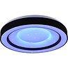 HLW LED LED Ceiling Lamp - Ceiling Lighting - Trion Aroma - 22W - RGBW - Dimmable - Adjustable Color - Remote Control - Star Light - Round - Matte Black - Plastic