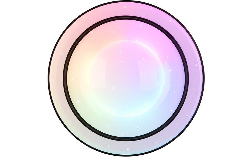 HLW LED LED Plafondlamp - Plafondverlichting - Trion Aroma - 22W - RGBW - Dimbaar - Aanpasbare Kleur - Afstandsbediening - Sterlicht -  Rond - Mat Zwart - Kunststof