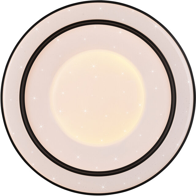 HLW LED LED Plafondlamp - Plafondverlichting - Trion Aroma - 22W - RGBW - Dimbaar - Aanpasbare Kleur - Afstandsbediening - Sterlicht -  Rond - Mat Zwart - Kunststof