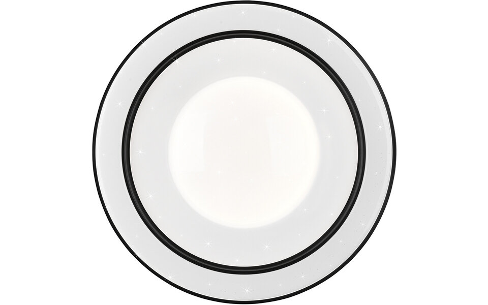 HLW LED LED Ceiling Lamp - Ceiling Lighting - Trion Aroma - 22W - RGBW - Dimmable - Adjustable Color - Remote Control - Star Light - Round - Matte Black - Plastic