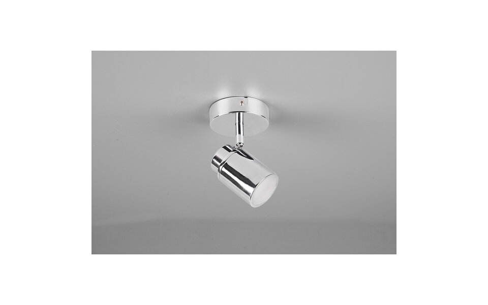 HLW LED LED Wall Spotlight - Trion Artion - GU10 Fitting - Splashproof IP44 - Round - Matte Chrome - Aluminum