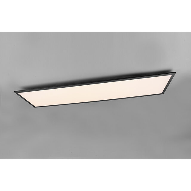 HLW LED LED Plafondlamp - Plafondverlichting - Trion Alina - 34W - Warm Wit 3000K - Mat Zwart - Aluminium - 120cm