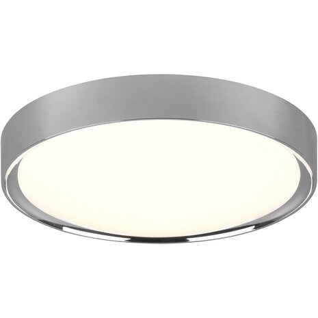 LED Plafondlamp - Badkamerlamp - Trion Clirno - 18W - Warm Wit 3000K - Spatwaterdicht IP44 - Opbouw Rond - Mat Chroom - Kunststof LED Plafondlamp - Badkamerlamp - Trion Clirno - 18W - Warm Wit 3000K - Spatwaterdicht IP44 - Opbouw Rond - Mat Chroom - Kunststof