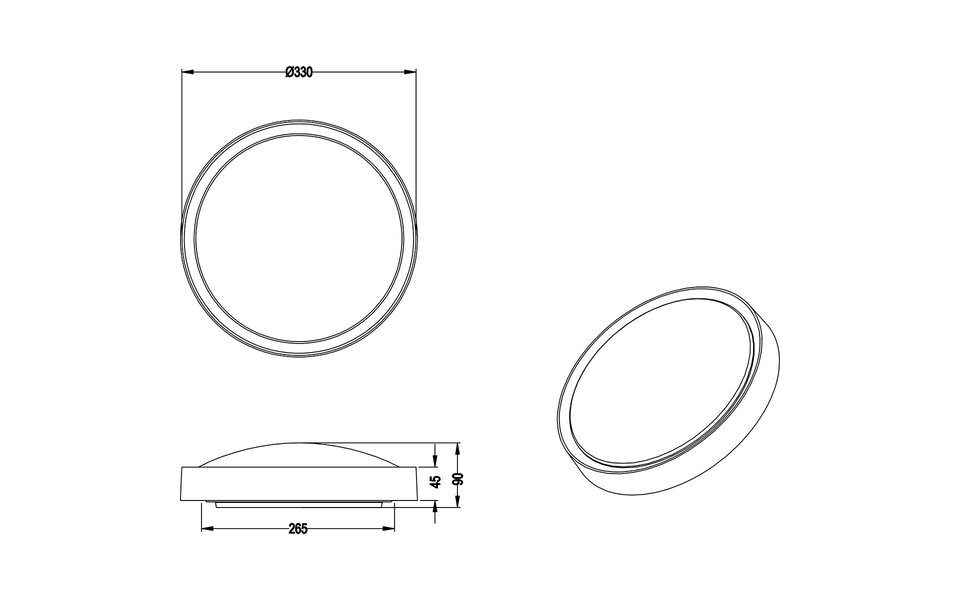 HLW LED LED Plafondlamp - Badkamerlamp - Trion Clirno - 18W - Warm Wit 3000K - Spatwaterdicht IP44 - Opbouw Rond - Mat Chroom - Kunststof