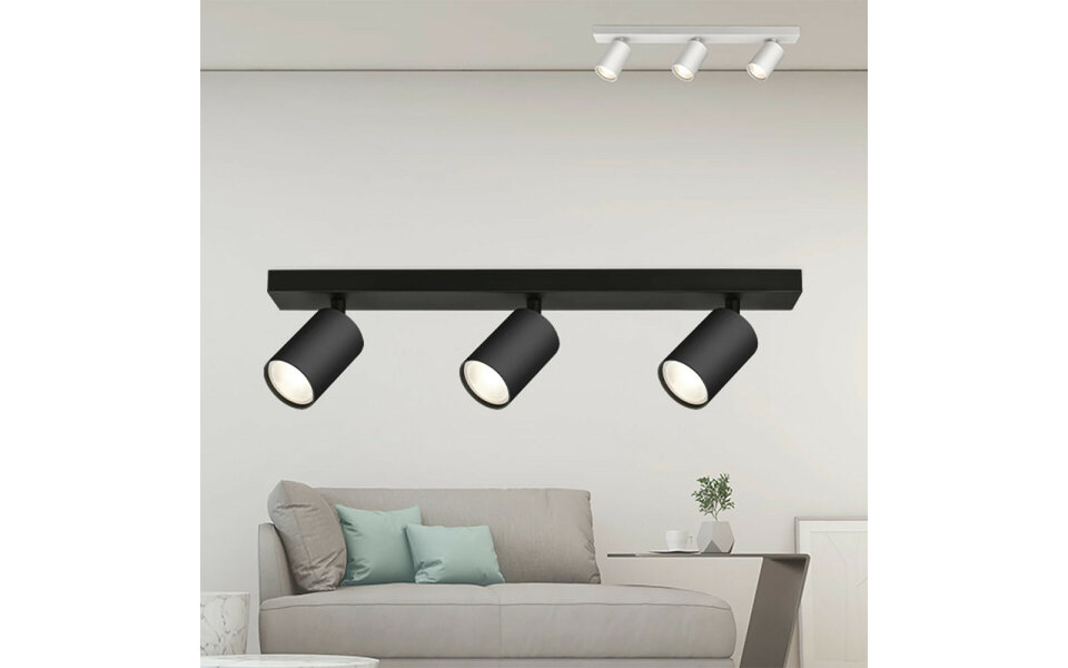 HLW LED LED Plafondspot - Brinton Betin - GU10 Fitting - 3-lichts - Rond - Mat Zwart - Kantelbaar - Aluminium - Philips - CorePro 827 36D - 10.5W - Warm Wit 2700K HLW LED LED Plafondspot - Brinton Betin - GU10 Fitting - 3-lichts - Rond - Mat Zwart - Kantelbaar - Aluminium - Philips - CorePro 827 36D - 10.5W - Warm Wit 2700K