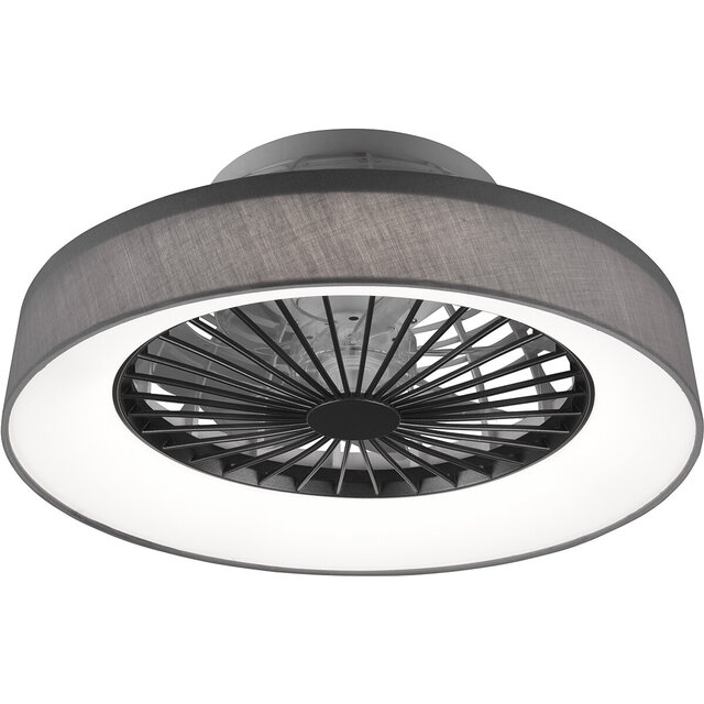 matgrijze LED plafondventilator met 30W vermogen, 2200 lumen en instelbare kleurtemperatuur matgrijze LED plafondventilator met 30W vermogen, 2200 lumen en instelbare kleurtemperatuur