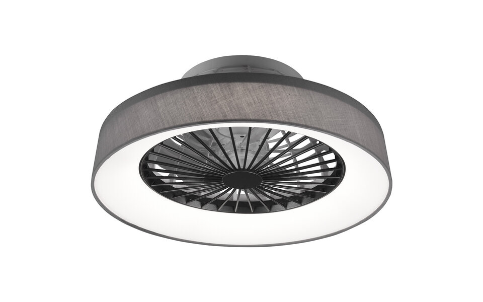 HLW LED LED Plafondlamp met Ventilator - Plafondventilator - Trion Farali - 30W - Aanpasbare Kleur - Afstandsbediening - Dimbaar - Rond - Mat Grijs - Kunststof HLW LED LED Plafondlamp met Ventilator - Plafondventilator - Trion Farali - 30W - Aanpasbare Kleur - Afstandsbediening - Dimbaar - Rond - Mat Grijs - Kunststof