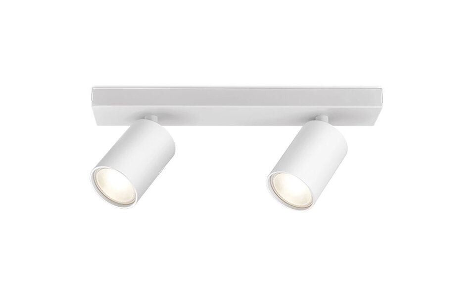 HLW LED LED Plafondspot - Brinton Betin - GU10 Fitting - 2-lichts - Rond - Mat Wit - Kantelbaar - Aluminium - Philips - CorePro 827 36D - 7W - Warm Wit 2700K HLW LED LED Plafondspot - Brinton Betin - GU10 Fitting - 2-lichts - Rond - Mat Wit - Kantelbaar - Aluminium - Philips - CorePro 827 36D - 7W - Warm Wit 2700K