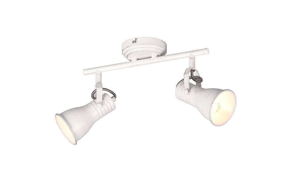 HLW LED LED Plafondspot - Plafondverlichting - Trion Sanita - E14 Fitting - 2-lichts - Rechthoek - Antiek Wit - Aluminium