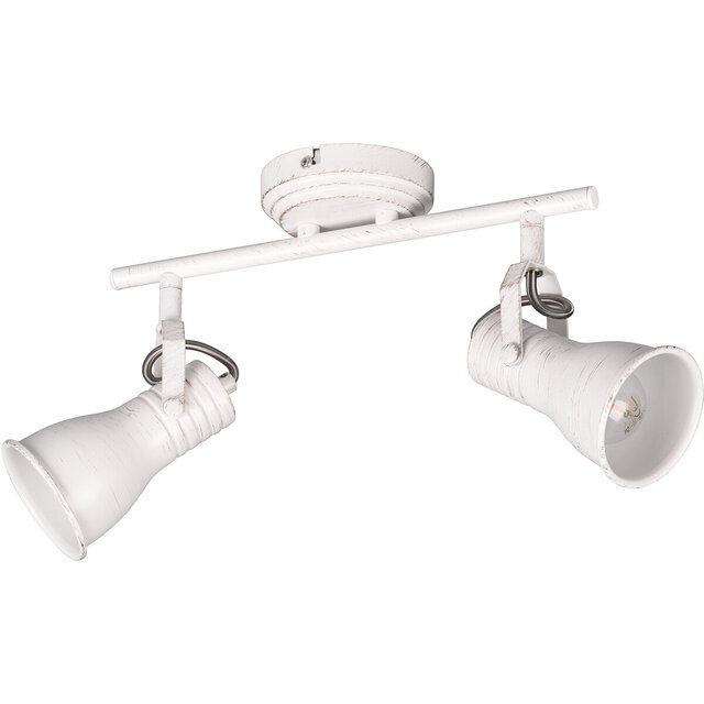 HLW LED LED Ceiling Spotlight - Ceiling Lighting - Trion Sanita - E14 Fitting - 2 Lights - Rectangular - Antique White - Aluminum