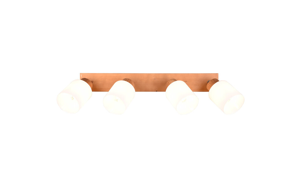HLW LED LED Plafondspot - Plafondverlichting - Trion Asmara - E14 Fitting - 4-lichts - Rechthoek - Mat Bruin - Hout