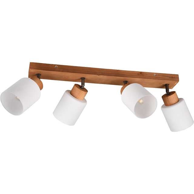 HLW LED LED Ceiling Spotlight - Ceiling Lighting - Trion Asmara - E14 Fitting - 4 Lights - Rectangular - Matte Brown - Wood HLW LED LED Ceiling Spotlight - Ceiling Lighting - Trion Asmara - E14 Fitting - 4 Lights - Rectangular - Matte Brown - Wood