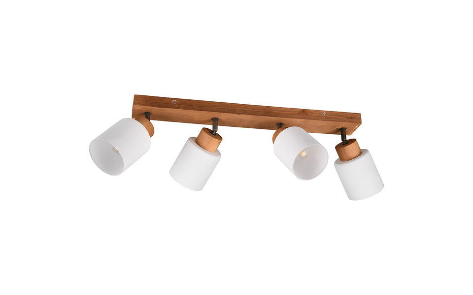 HLW LED LED Ceiling Spotlight - Ceiling Lighting - Trion Asmara - E14 Fitting - 4 Lights - Rectangular - Matte Brown - Wood HLW LED LED Ceiling Spotlight - Ceiling Lighting - Trion Asmara - E14 Fitting - 4 Lights - Rectangular - Matte Brown - Wood