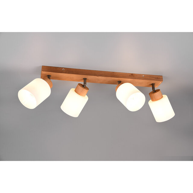 HLW LED LED Ceiling Spotlight - Ceiling Lighting - Trion Asmara - E14 Fitting - 4 Lights - Rectangular - Matte Brown - Wood HLW LED LED Ceiling Spotlight - Ceiling Lighting - Trion Asmara - E14 Fitting - 4 Lights - Rectangular - Matte Brown - Wood