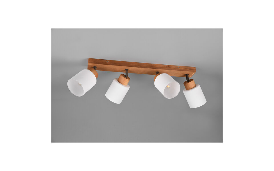 HLW LED LED Ceiling Spotlight - Ceiling Lighting - Trion Asmara - E14 Fitting - 4 Lights - Rectangular - Matte Brown - Wood HLW LED LED Ceiling Spotlight - Ceiling Lighting - Trion Asmara - E14 Fitting - 4 Lights - Rectangular - Matte Brown - Wood
