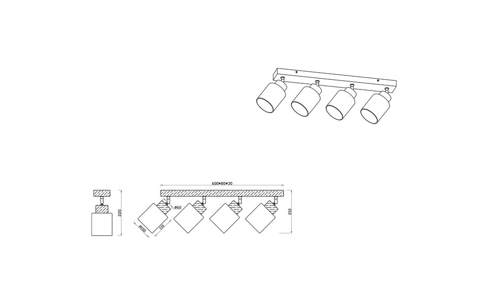 HLW LED LED Ceiling Spotlight - Ceiling Lighting - Trion Asmara - E14 Fitting - 4 Lights - Rectangular - Matte Brown - Wood HLW LED LED Ceiling Spotlight - Ceiling Lighting - Trion Asmara - E14 Fitting - 4 Lights - Rectangular - Matte Brown - Wood